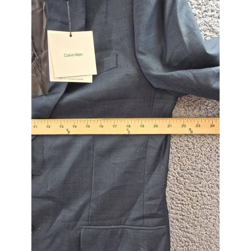 Calvin Klein Slim Fit Wool Blend Stretch Suit Separate Jacket Men's 44L Green